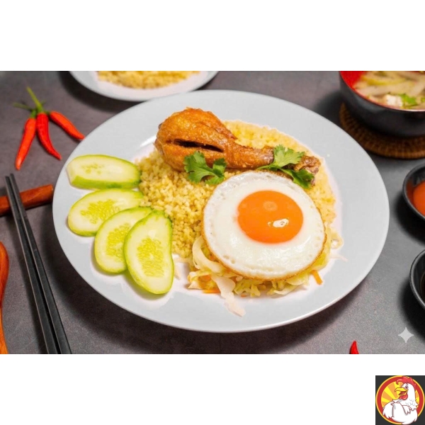 CƠM ĐÙI GÀ + ỐP LA